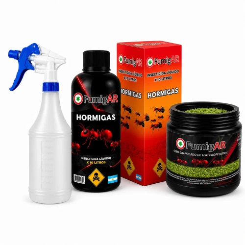 Kit Insecticida Liquido + Cebo Granulado Para Fumigar Hormigas Podadoras Veneno Mata - Extra Grande