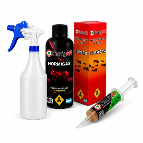 Kit Insecticida Liquido + Jeringa Gel Para Fumigar Hormigas Veneno Mata - Grande