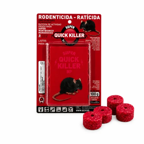 Veneno Para Ratas Cebo Rodenticida Mata Roedor Quick Killer