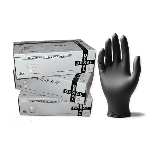 Guantes de Nitrilo Dexal Negro - Caja x100