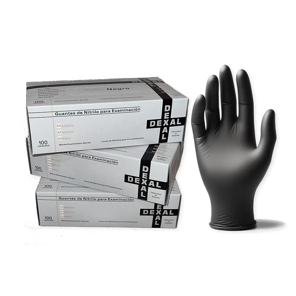 Guantes de Nitrilo Dexal Negro - Caja x100